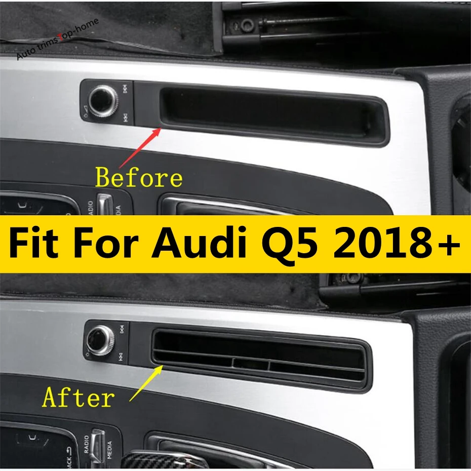 

Middle Central Control Card Slot Molding Storage Box Container Cover Trim For Audi Q5 2018 - 2022 Plastic Accessories Interior