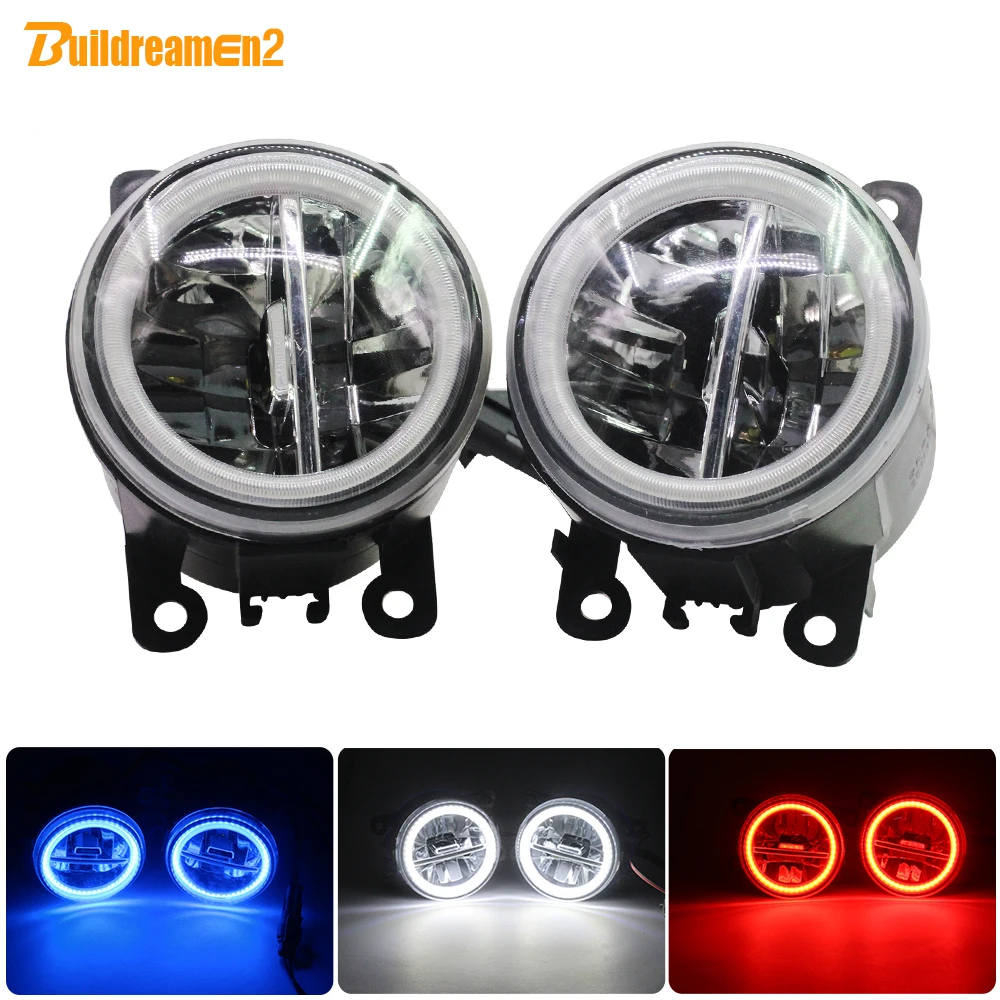 

Buildreamen2 Car H11 4000LM LED Bulb Fog Light Assembly Angel Eye DRL Daytime Running Light 12V Styling For Citroen C5 2004-2015