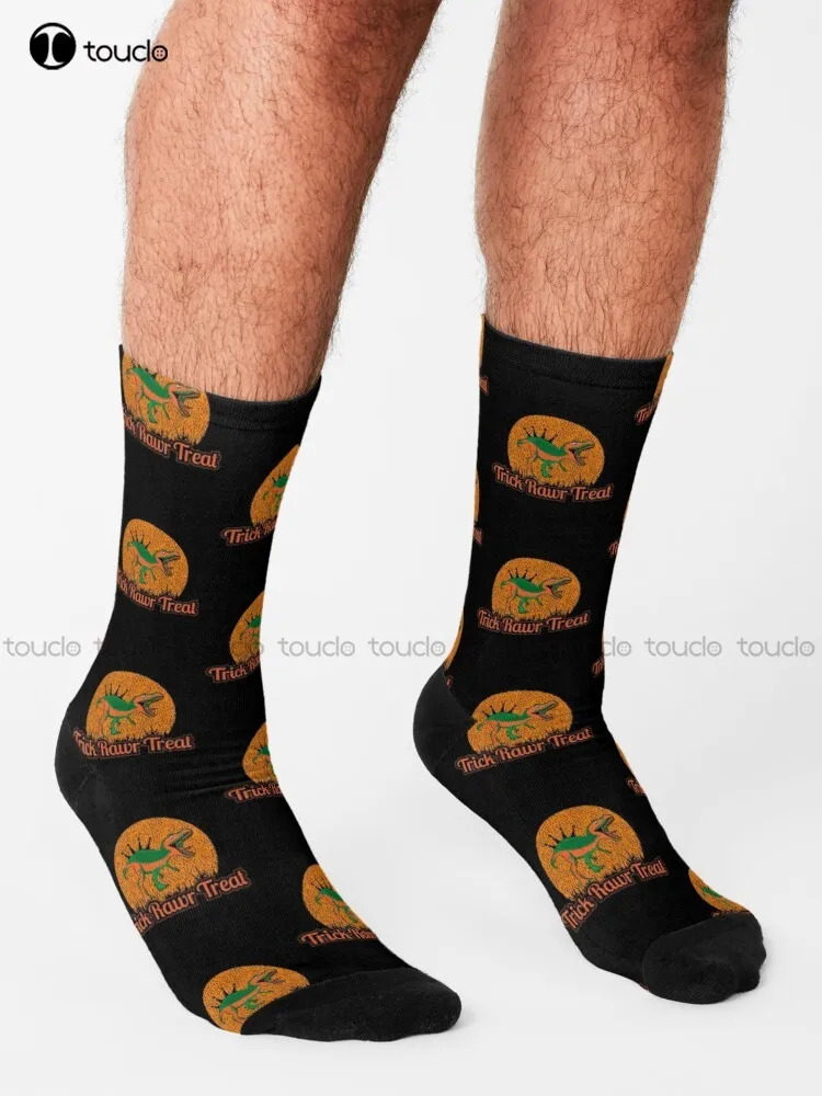 Trick Rawr Treat - Halloween Dinosaur. Socks Socks Womens Personalized Custom Unisex Adult Teen Youth Socks Fashion New Gift