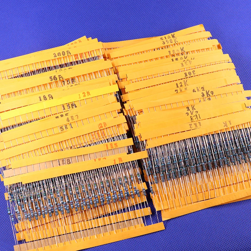 2600pcs 130 Values 1/4W 0.25W 1% Metal Film Resistors Assorted Pack Kit Set Lot Resistors Assortment Kits Fixed capacitors