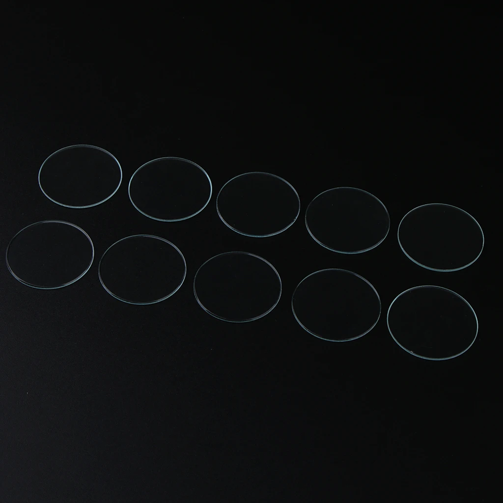 10pcs Round Flat Watch Crystal Lens Glass Replacement For Watchmaker Repair