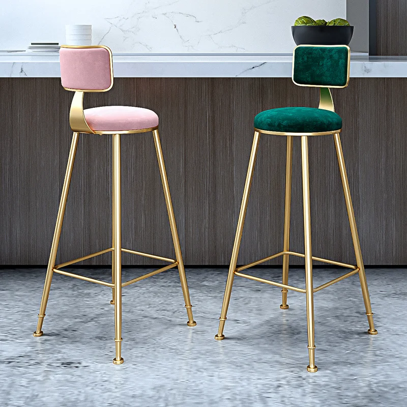 Sgabello da bar nordico in ferro battuto Schienale moderno e minimalista per la casa Sedia da pranzo Sgabello alto Sgabello da bar per caffè Sgabello da bar