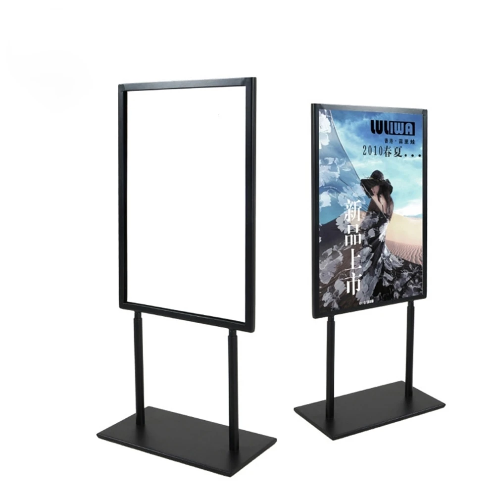 

Stainless Steel A3 A4 Table Advertising Poster Racks Promotion Banner Display Desk Sign Stand Black Floor Poster Display Frame