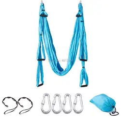 Aerial Yoga Swing 6 Handles Full Set Yoga Hammock Hanging Belt Flying Trapeze Sling Kit Antigravity Inversion Exercises Home Gym