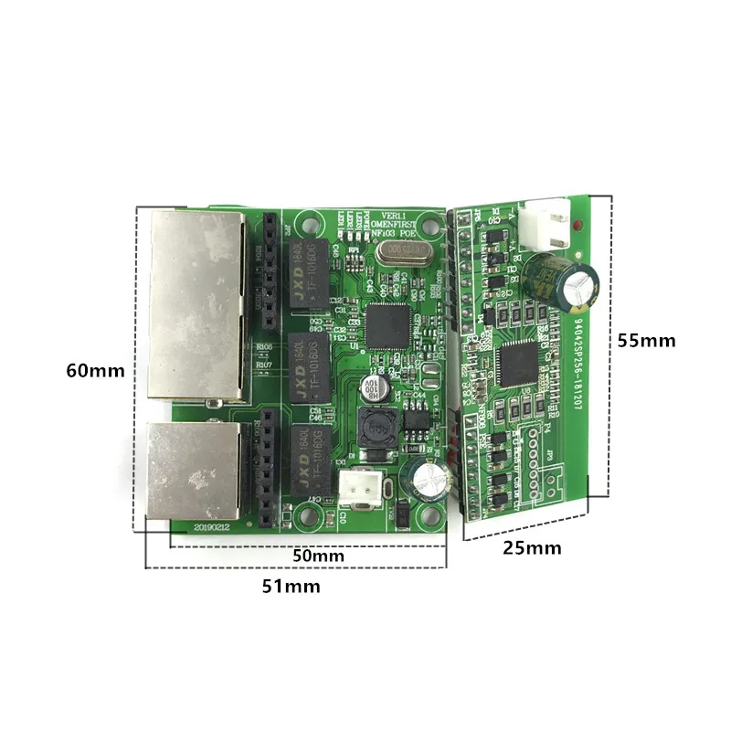 3-port Gigabit POEswitch modulo è ampiamente usato in LED linea di 3 porte 10/100m di contattare POEport mini modulo switch PCBA Scheda Madre