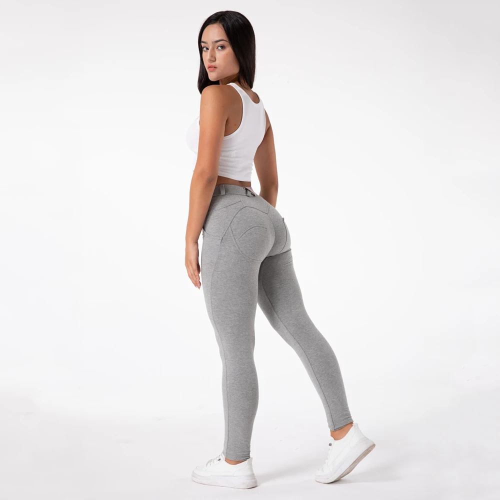 Shascullfites Melody Gym And Shaping Women Active Yoga Pants Fitness Leggings Cotton Grey for Women Booty Sculpting Leggings