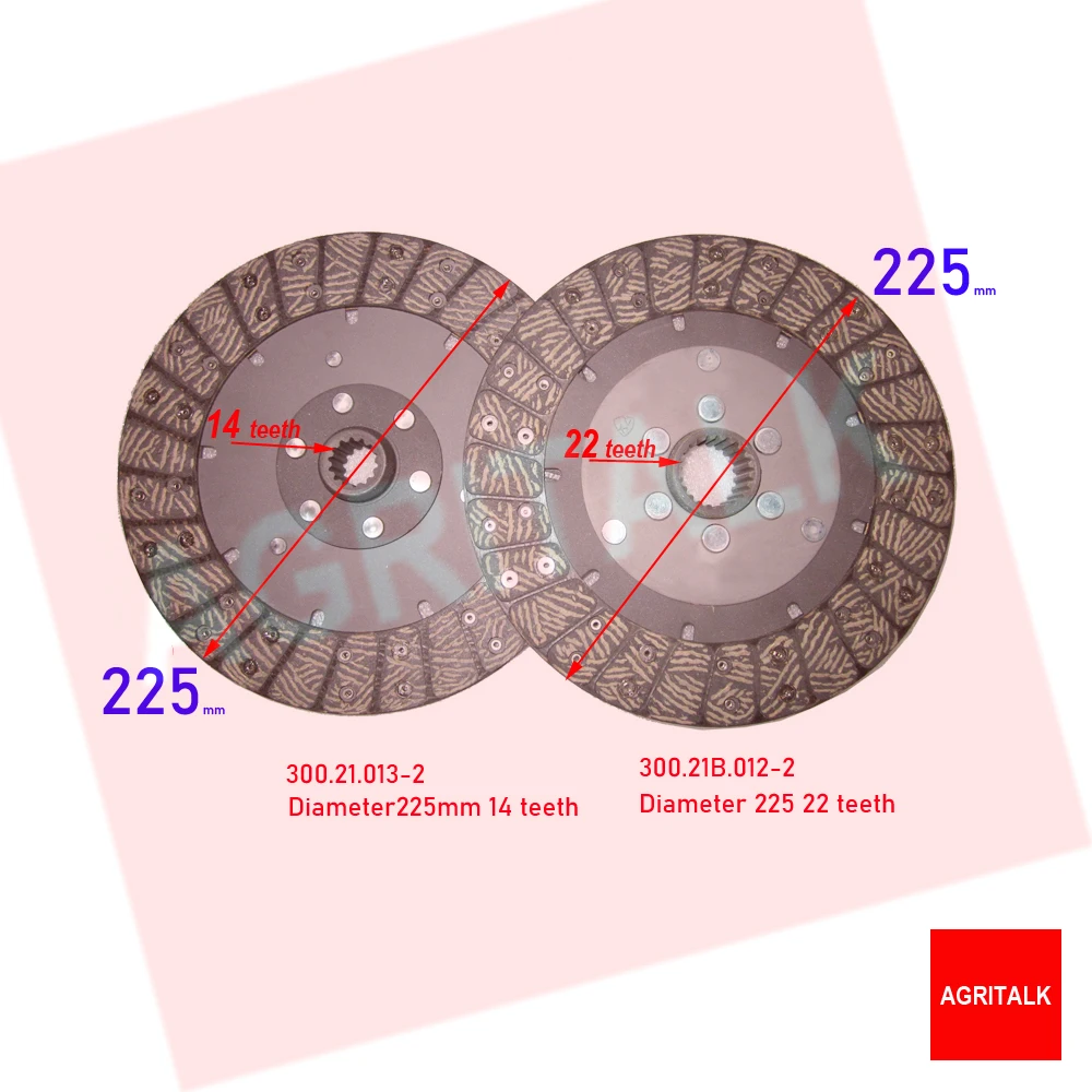 300.21.013 + 300.21C.012 / 300.21B.012-2 + 300.21.013-2 , Set of main and PTO clutch disc for Dongfeng DF304 tractor