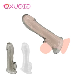 EXVOID-condón de silicona reutilizable para hombres, masaje de punto G, manga de pene, consolador extensor, agrandamiento, Juguetes sexuales, tienda erótica