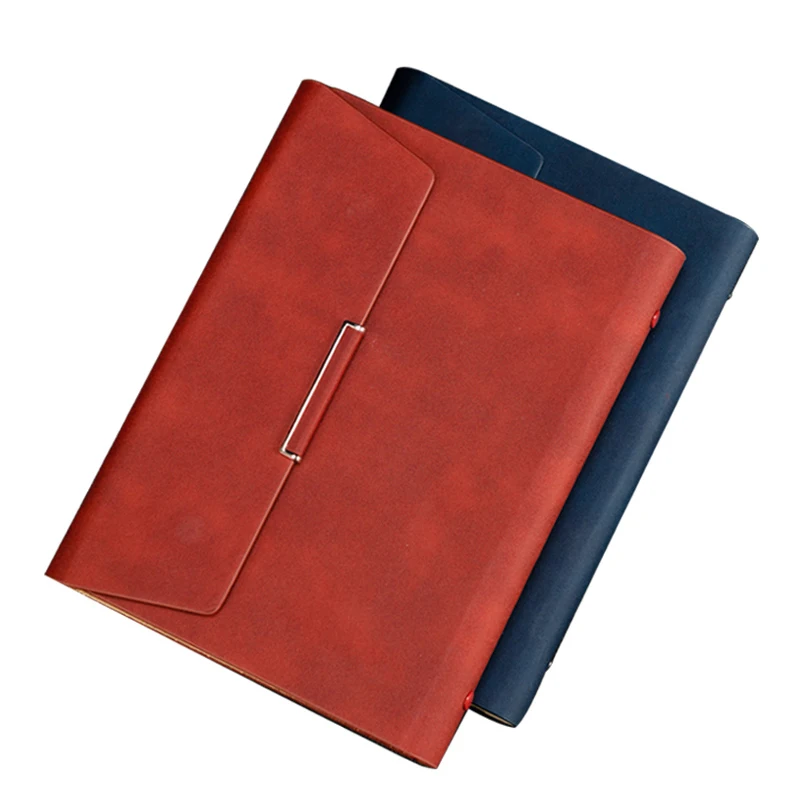 RuiZe-Cuaderno de tapa dura A5, organizador espiral de cuero, carpeta de 6 anillas, papelería de oficina, Bloc de notas de negocios, libro de notas,