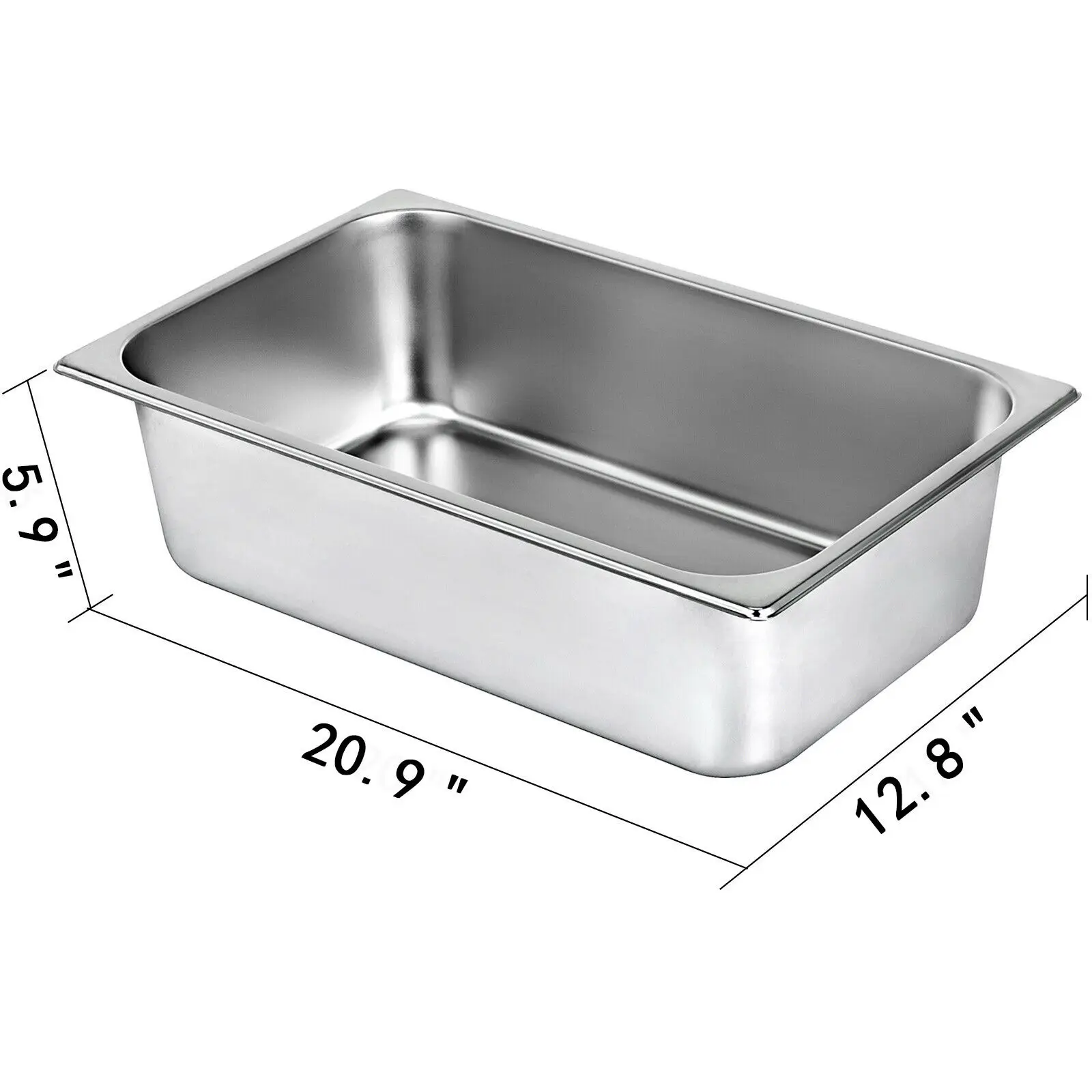 VEVOR Buffet Chafing Dishes 8.5L-20L Gastronorm Pans Steam Table Pans Tray Stainless Steel Food Container for Party BBQ Baking