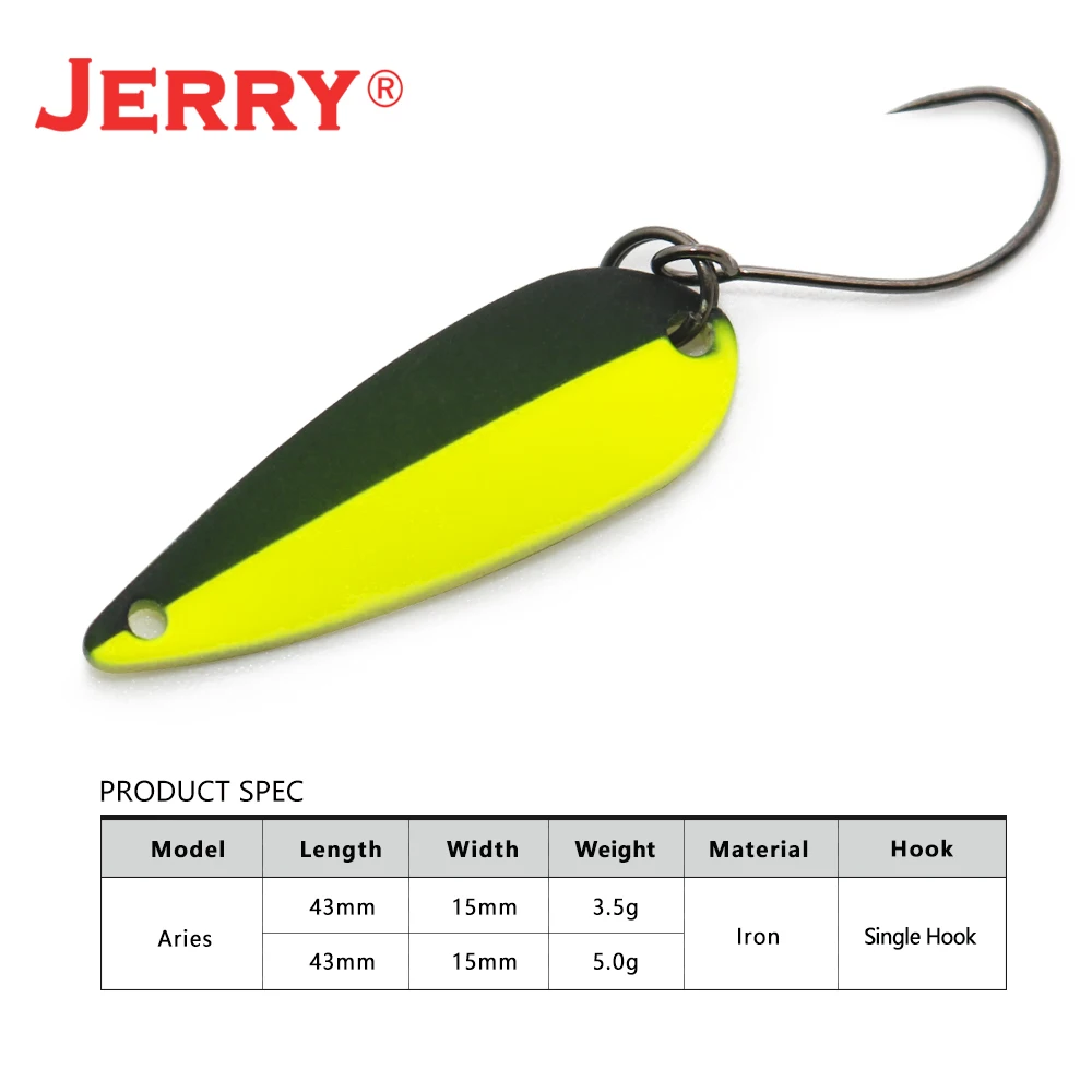 Jerry Aries Iron Micro Trout Fishing Spoon Baubles Spinner Glitter Lake Area Meta Bait 3.5g 5g Pike Lure