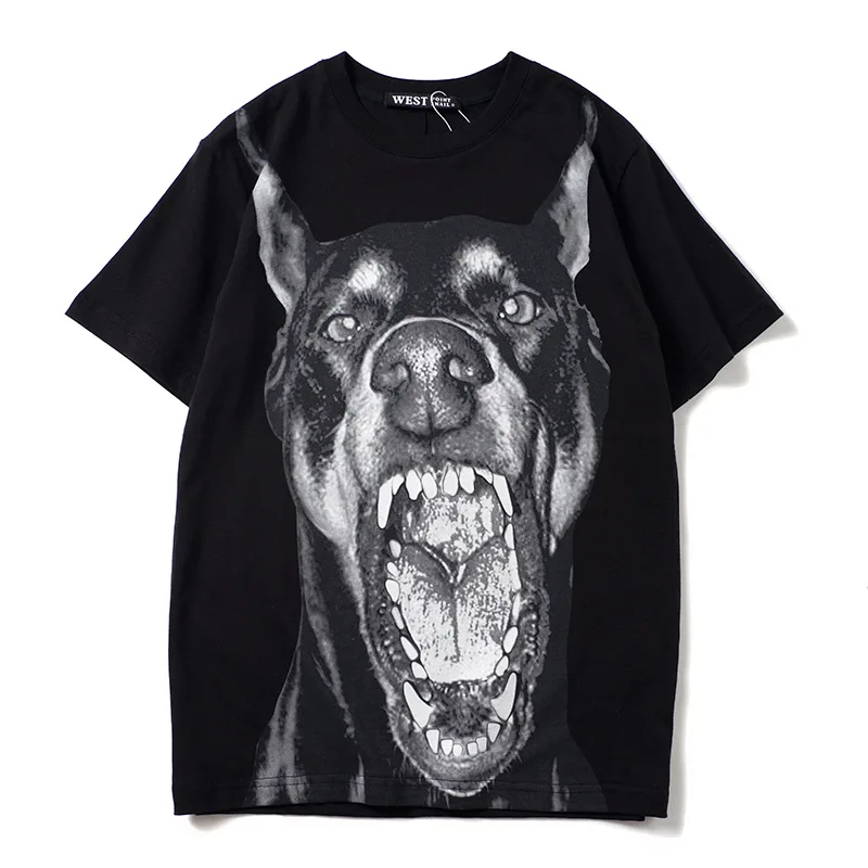 New 2022 Men Novelty luxury Hound roar Dog T Shirts T-Shirt Hip Hop Skateboard Street Cotton T-Shirts Tee Top Kenye #047