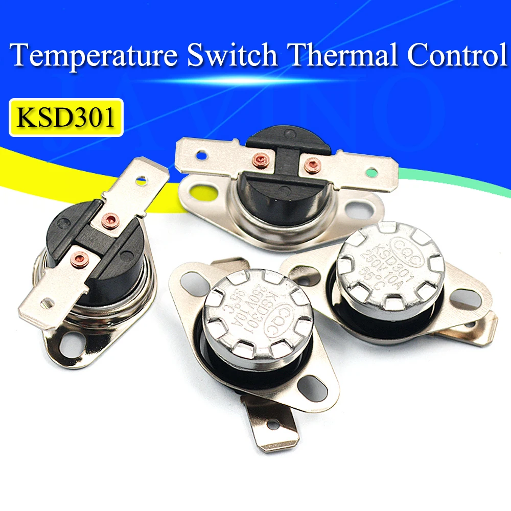 Bimetal thermostat KSD301 0C~350C Temperature Switch Thermal Control 85C 95C 105C 125C 135C 145C 180C 250C 300C 350C Degree