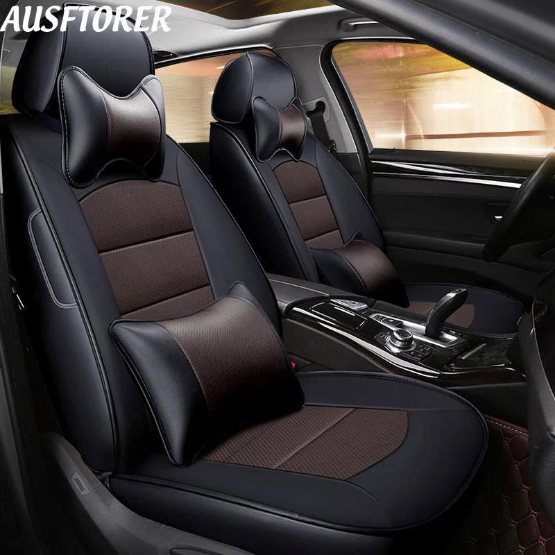 Cowhide & PVC Leather Cover Car for Hyundai Elantra 2018 Seat Cover Custom Fit Auto Support Front & Rear Car Cushion Accessories