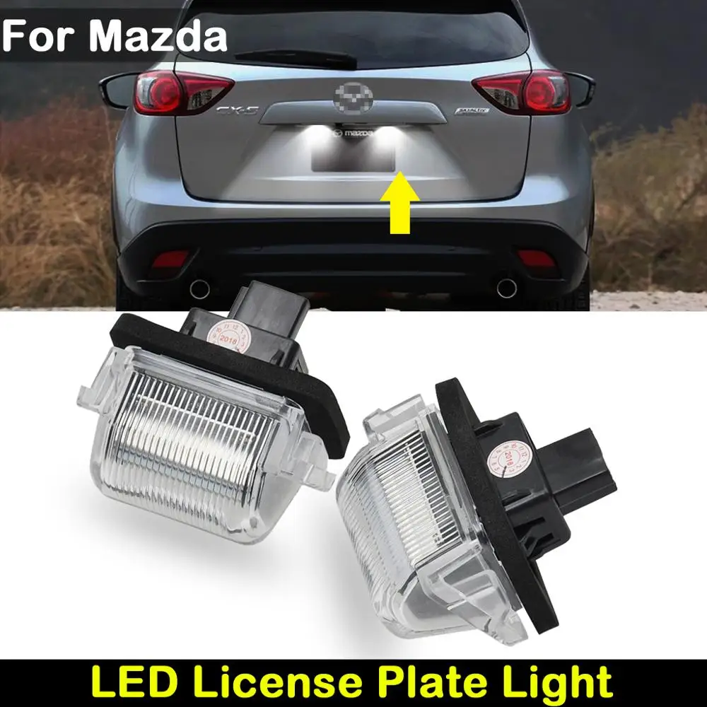 For Mazda 5 2012-2013  CX-9 2007-2015  Car Rear white LED  license plate light number plate lamp