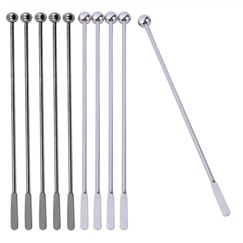 5Pcs 21cm Cocktail Stainless Steel Creative Mixing Sticks for Wedding Party Bar Cafe Swizzle Drill Glass Mixing Manual Rod