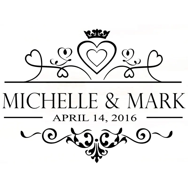 Wedding Dance Floor Decal, Wedding Floor Monogram Vinyl Floor Sticker, Party Decor Custom Name & Date DIY Deco WD17