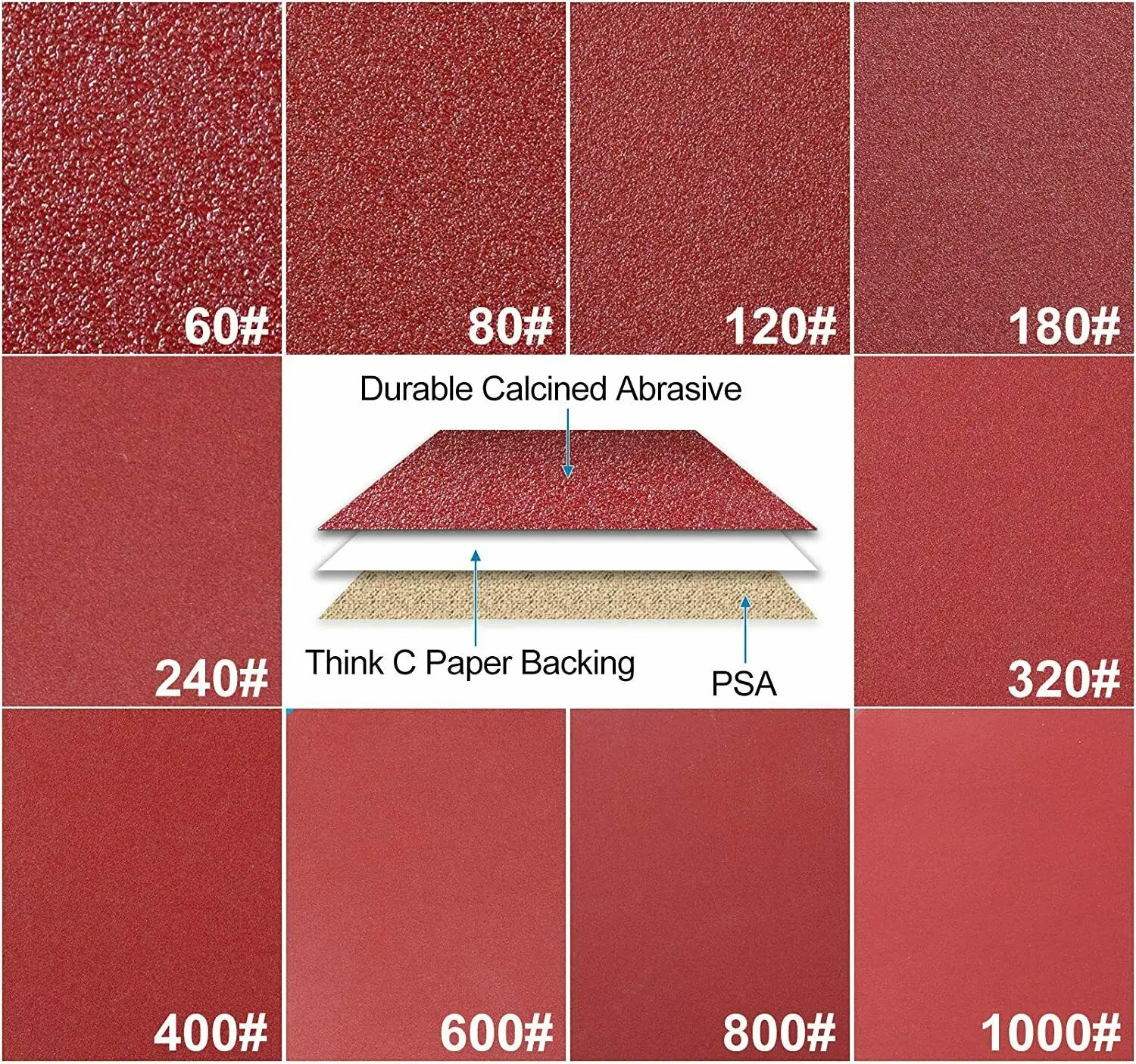 100Pcs 6 pollici PSA disco abrasivo ossido di alluminio carta vetrata autoadesiva 60-1000Grit