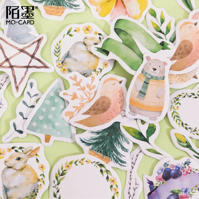 46 pcs/set Forest Dream Paradise Paper Stickers Scrapbooking Diy Journaling Diary Stationery Sticker Aesthetic Decor Gift