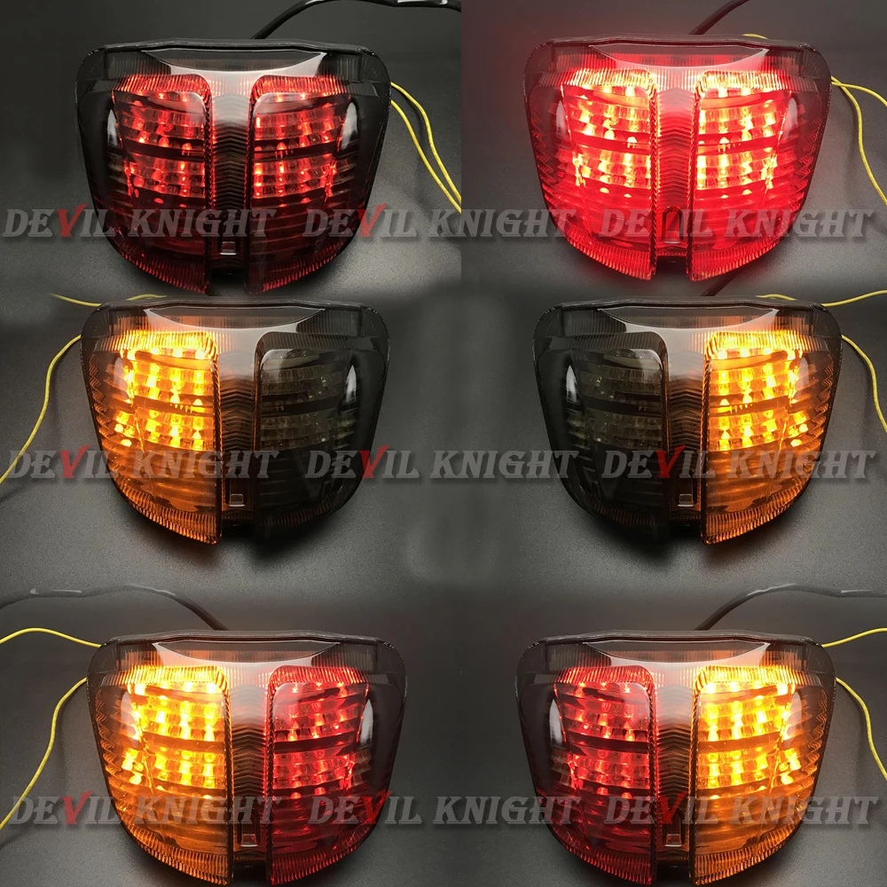 Luz trasera cromada integrada para motocicleta, intermitentes de freno para Suzuki GSXR600, GSXR750, GSXR 600, 750, 2006, 2007, K6