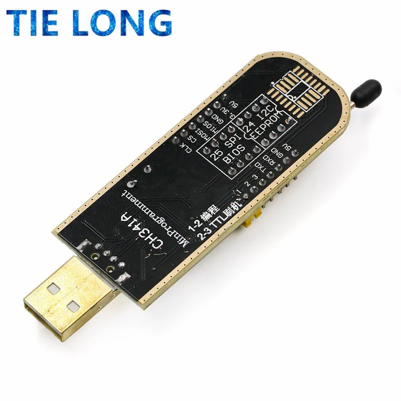 TIELONG CH341A 24 25 Series EEPROM Flash BIOS USB Programmer Module + SOIC8 SOP8 Test Clip For EEPROM 93CXX / 25CXX / 24CXX