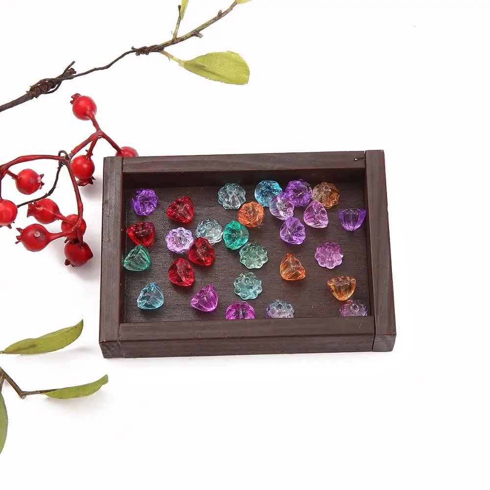 

10pcs/lot New Arrivals Colorful lotus glass beads handmade jewelry DIY antique hair accessories handmade materials