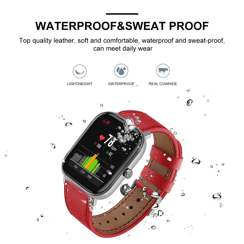 سوار من الجلد Essidi لشاومي ، سوار hu2e Mini Bip 3 S U Lite ، حزام معصم ، سوار Correa لـ GTS 2 2e Mini Amazfit 3 Pro GTR 42 ، 20