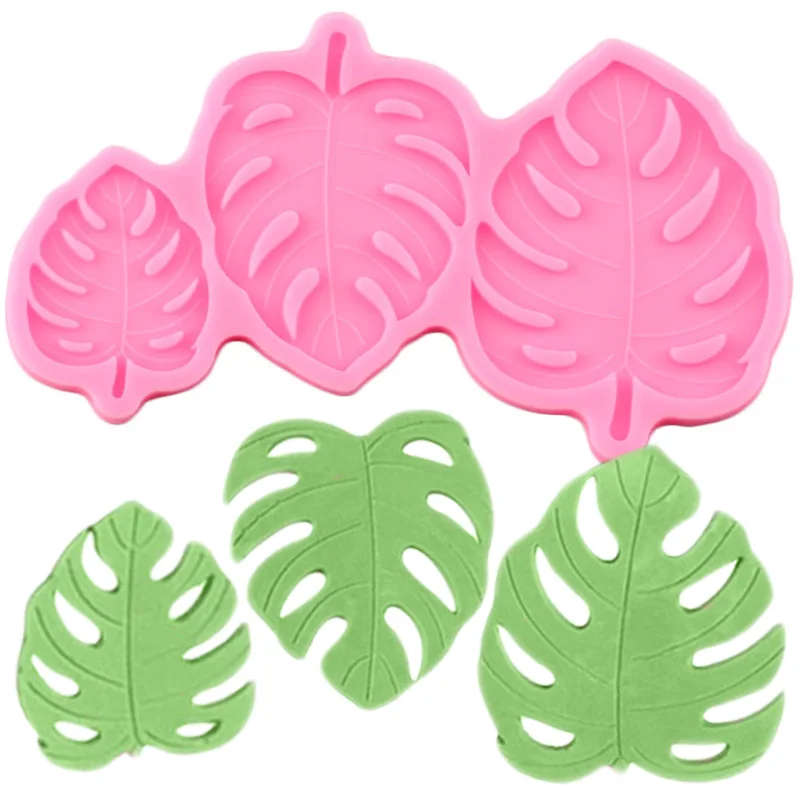 

3D Monstera Leave Silicone Molds DIY Party Fondant Cake Decorating Tools Chocolate Cupcake Topper Mould