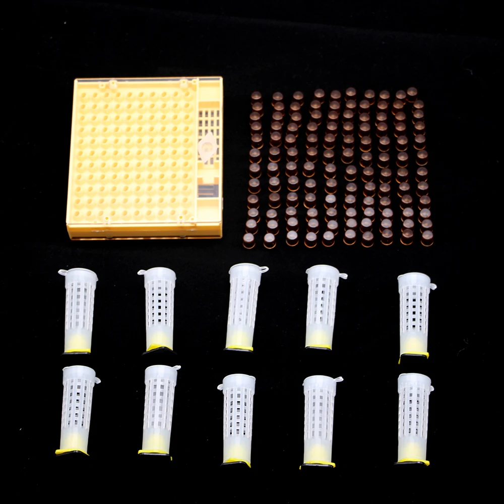 

1SET Beekeeping Tools Queen Rearing Kit System Plastic Protective Cover Larve Cultivation Box Cell Cage Cup Cupkit Supplies