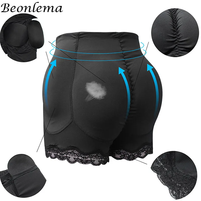 Beonlema Butt Enhancer Panties Women Sexy Padded Underwear Hips Pads Shapewear Black Booties Lifter Lace Shaper Plus Size 6XL