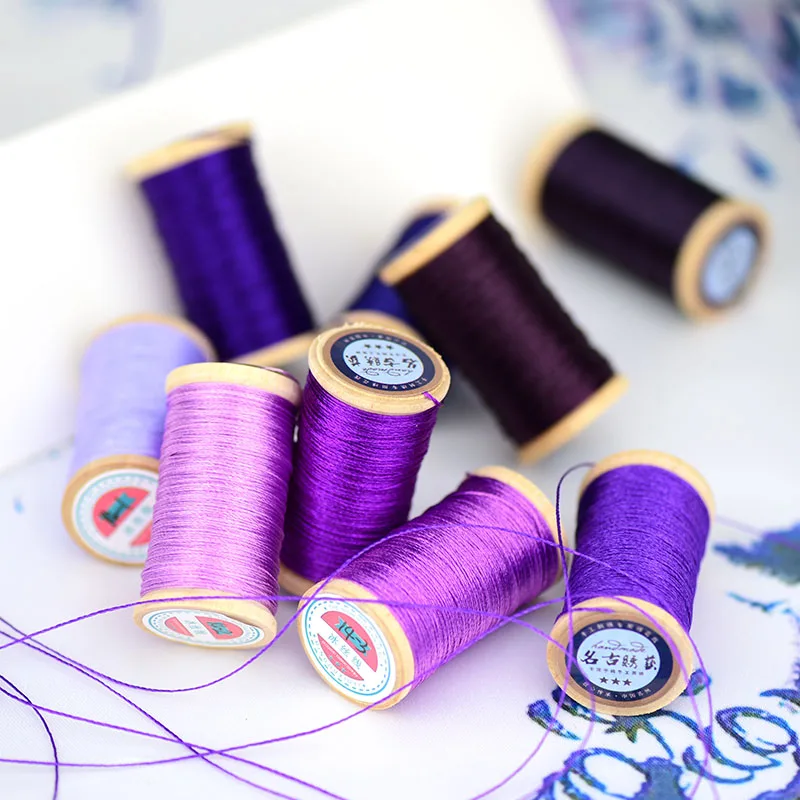 Roll Of 0.3mm polyamide fibre line  Hand-woven embroidery thread Tassels Line 50M High strength 3 Strands Thread purple