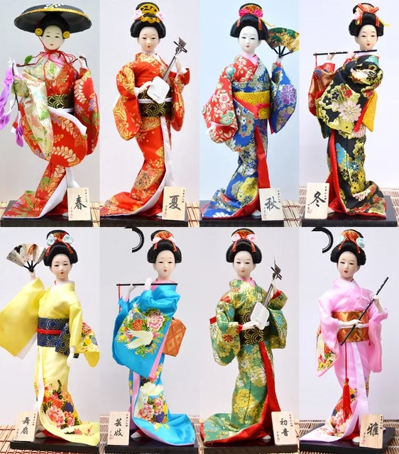 Geisha Japanese Doll Figure Kimono Home Restaurant Decoration 30CM Gift