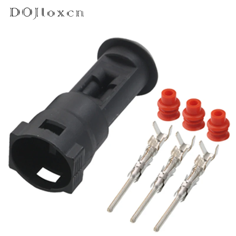 1/5/10/20/50/Sets 3 Pin 1.5mm 1-926554-1 TE Tyco Black Male Female Auto Waterproof Connector Plug Round Sheath DJ3031-1.5-11/21