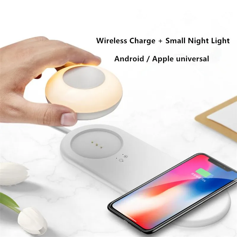 LED Night light Touch Dimmer Bedside lamp Magnetic suction hook creative Led lamp Wardrobe Night Lamp Wireless phone charger