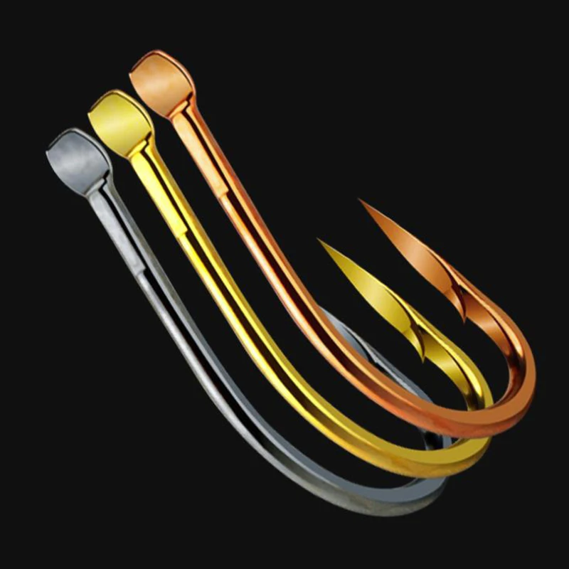 DYGYGYFZ 50pcs/pack of Double Slot Izu Fish Hook Black Gold Blood Slot Slot with Barbed Bulk Hook Fishing Gear