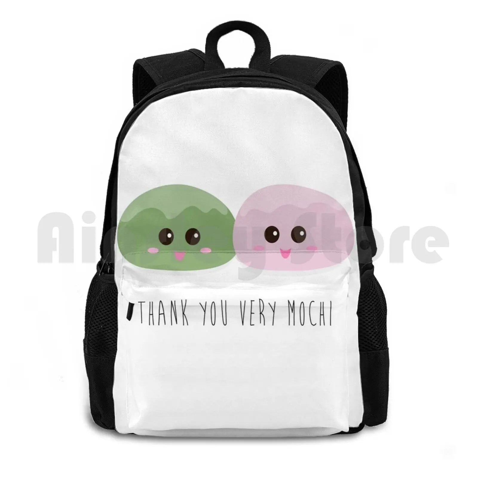 Mochi Food Pun Outdoor Hiking Backpack Riding Climbing Sports Bag Food Food Puns Puns Funny Cute Adorable Kawai Mochi Asian