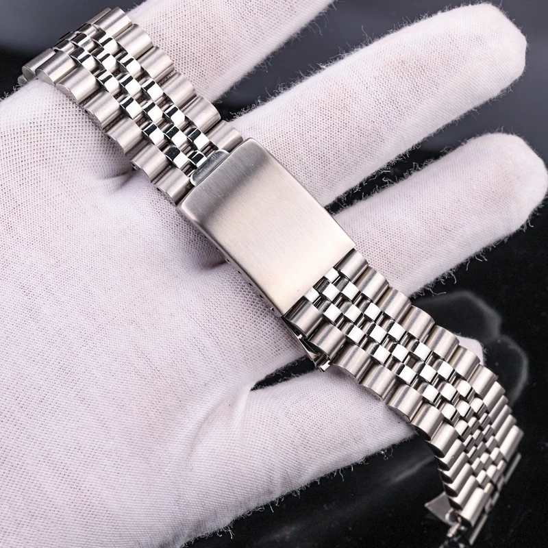 Stainless Steel Watch Bracelet Strap 18mm 20mm 22mm Curved End Watchbands Women Men Silver Metal Clocks Accessories