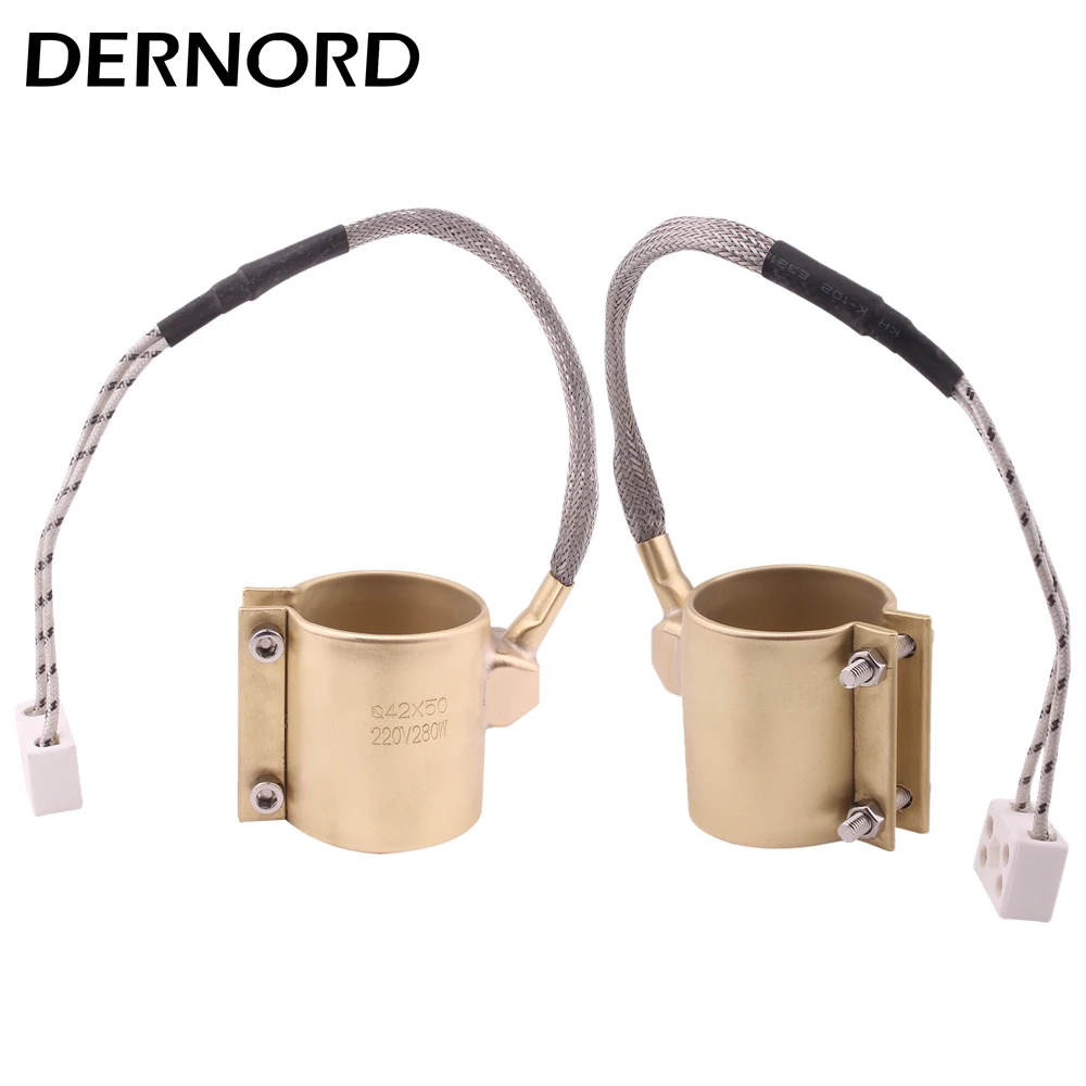 DERNORD 280W Electric Extruder Brass Band Heater 220V Injection Copper Heating Element  45×50 40×50 60×30 40×60 50×50MM