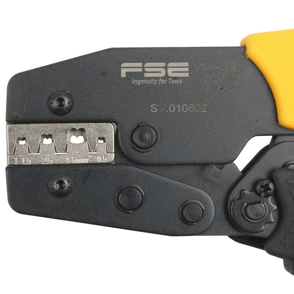 As abas e os receptáculos não isolados que friso ferramentas alicates bondes braçadeira do tipo da elevada precisão VSN-03B 0.5-6mm2 20-10awg