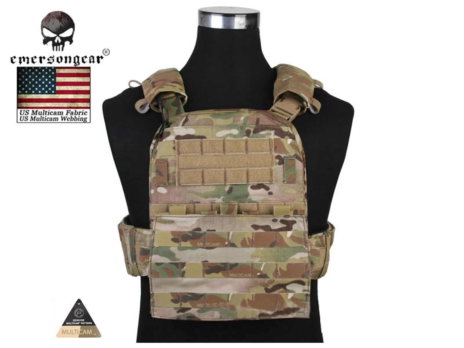 Genuine Multicam Fabric for Hunting, AVS Vest, Adaptive, Heavy Version, Airsoft, EM7397MC