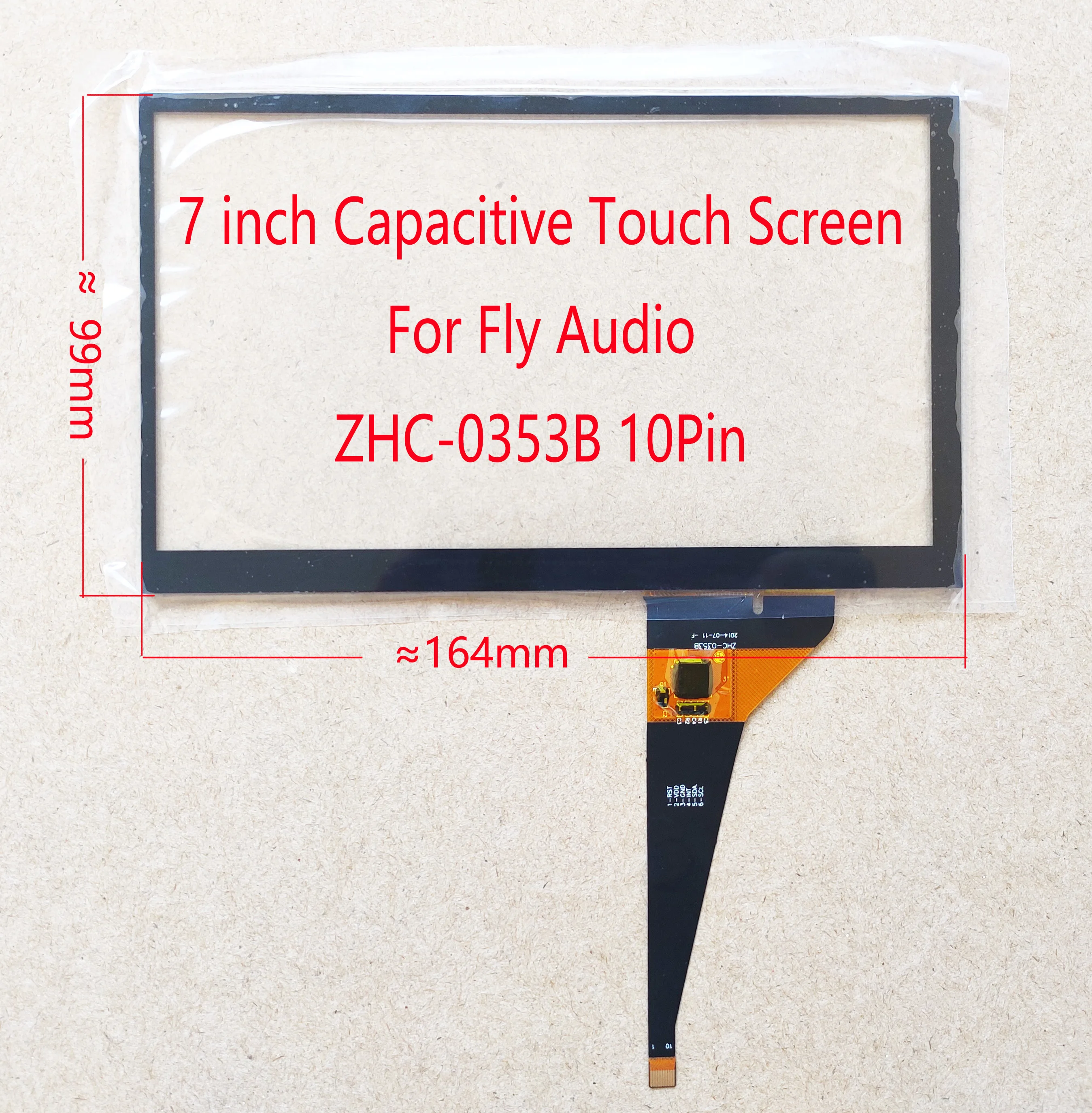 

7inch Car Navigation Touch Screen Digitizer For Fly Audio ZHC-0353B Kia Sportage Volkswagen Hyundai BMW 164*99mm 10pin