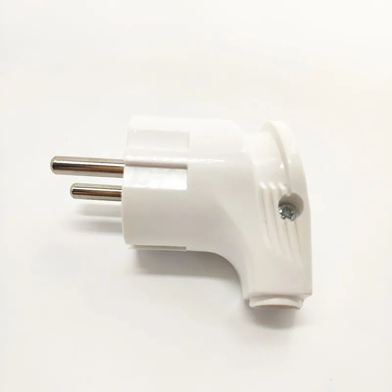 white 90 degree elbow connector 250v 10a 16a french Russia Korea Germany Thailand power cord wired cable plug