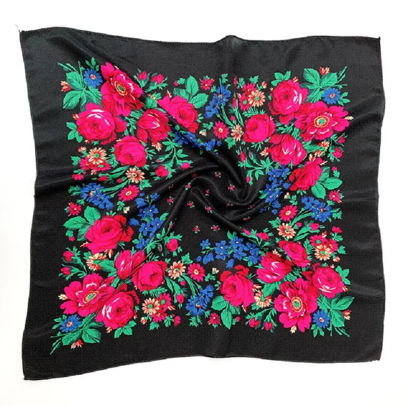 Envoltório floral de cabelo de caju para mulheres, lenço russo, bandana muçulmana retrô, lenço étnico, pareo, lenço eslavo, hijab étnico, 70cm