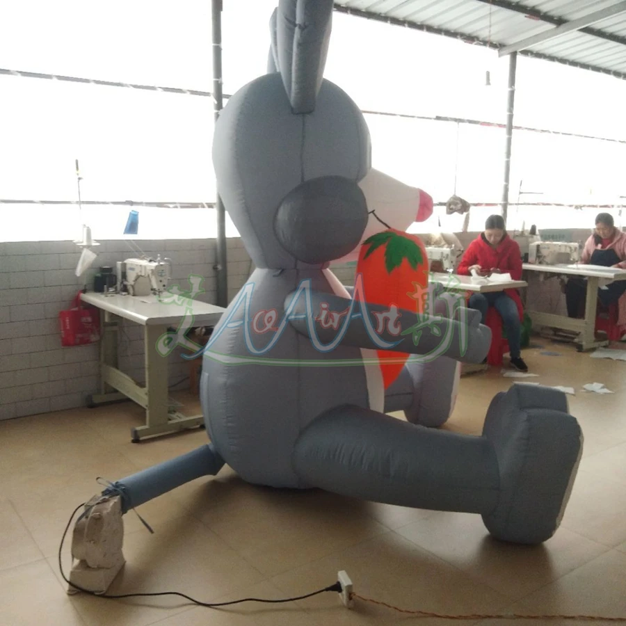 Outdoor Indoor Happy Easter Decoration Inflatable Rabbit, Easter Day Inflatable Toys Inflatable Easter Bunny Animal With Carrot