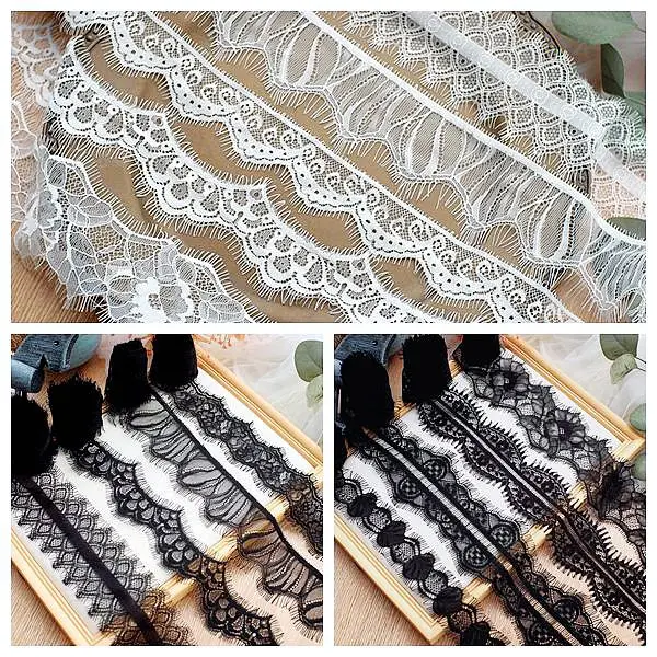 3 meters long eyelashes lace accessories, fringe decoration small lace DIY handmade clothing decoration sewing