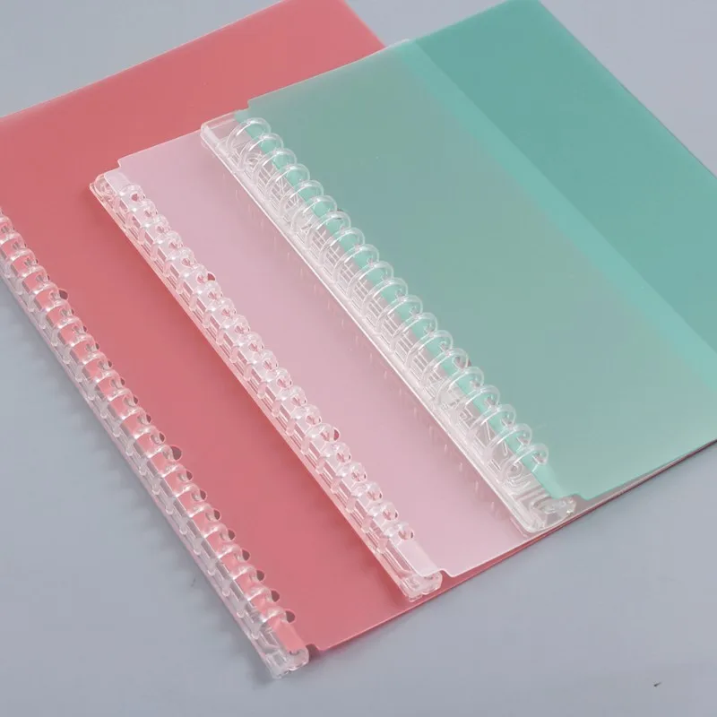 A5 B5 Crystal Plastic Binder 20/26 Hole Notebook Clip Loose-leaf Binder Rings Budget Diary Separator Cover Binding Stationery