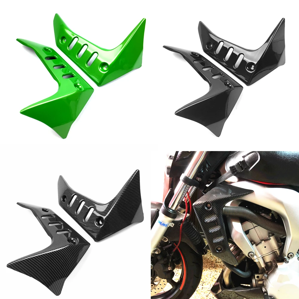 Kits de carenado para motocicleta, cubierta lateral de radiador para kawaski Z750, 2004, 2005, 2006, 2007, plástico ABS, carenados de compresión de carbono negro