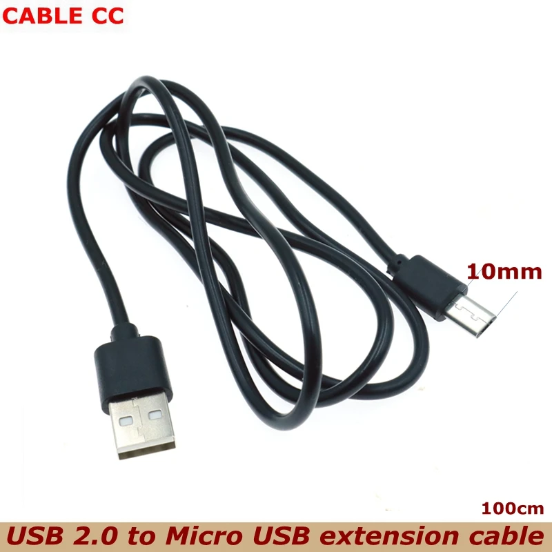 100cm Best Price 10mm Extra Long Tip Micro USB 2.0 Cable Extension Connector for RugGear RG650 RG655 RG720 Huawei Android Phone