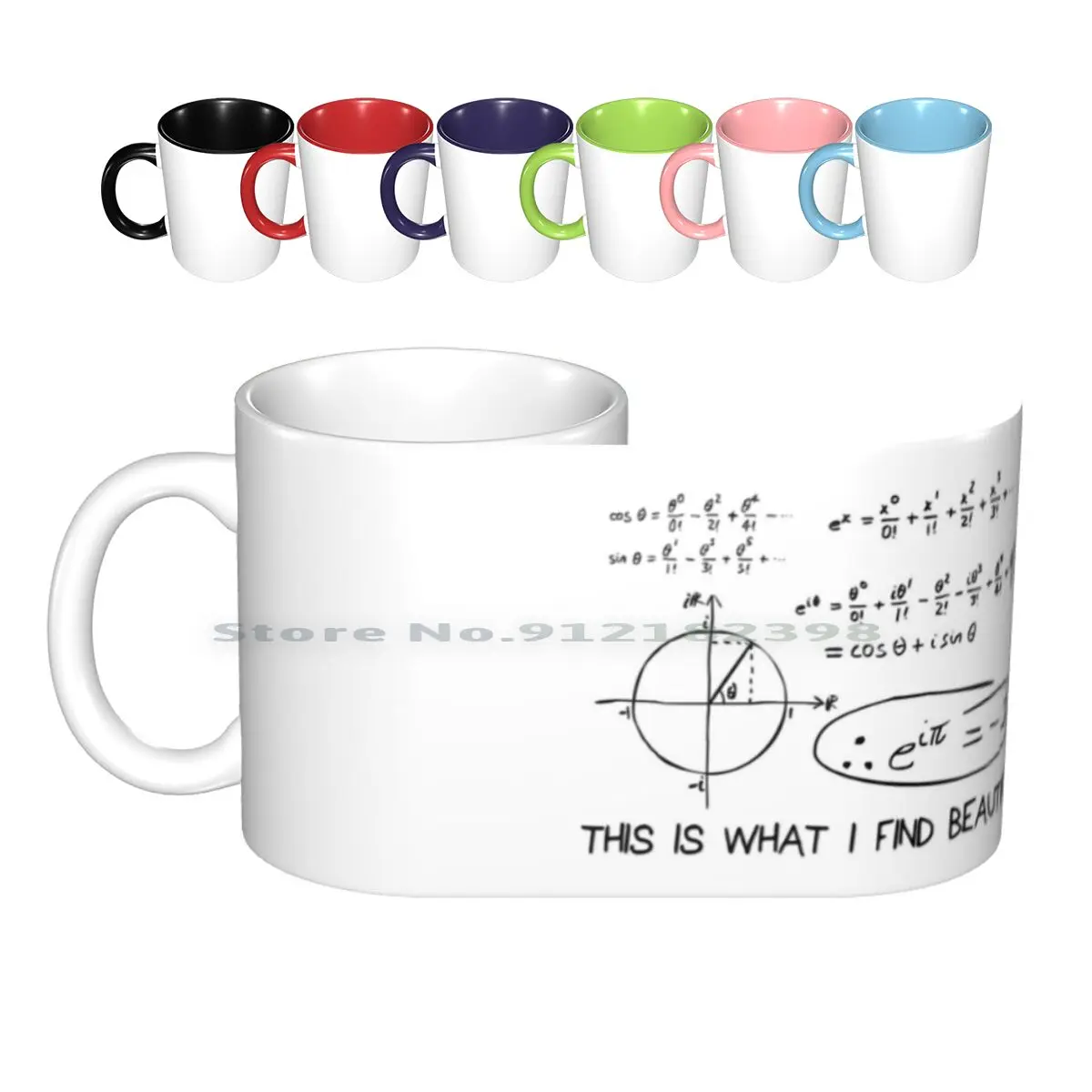 E To The I Pi Ceramic Mugs Coffee Cups Milk Tea Mug Math Maths Mathematics Beauty Euler Eulers Identity Nerdy Geeky Complex