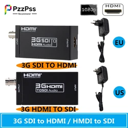 PzzPss 3G HDMI-compatible to SDI Converter SDI Adapter Audio HD-SDI/3G-SDI Adapter BNC 1080P DAC Converter for Monitor HDTV